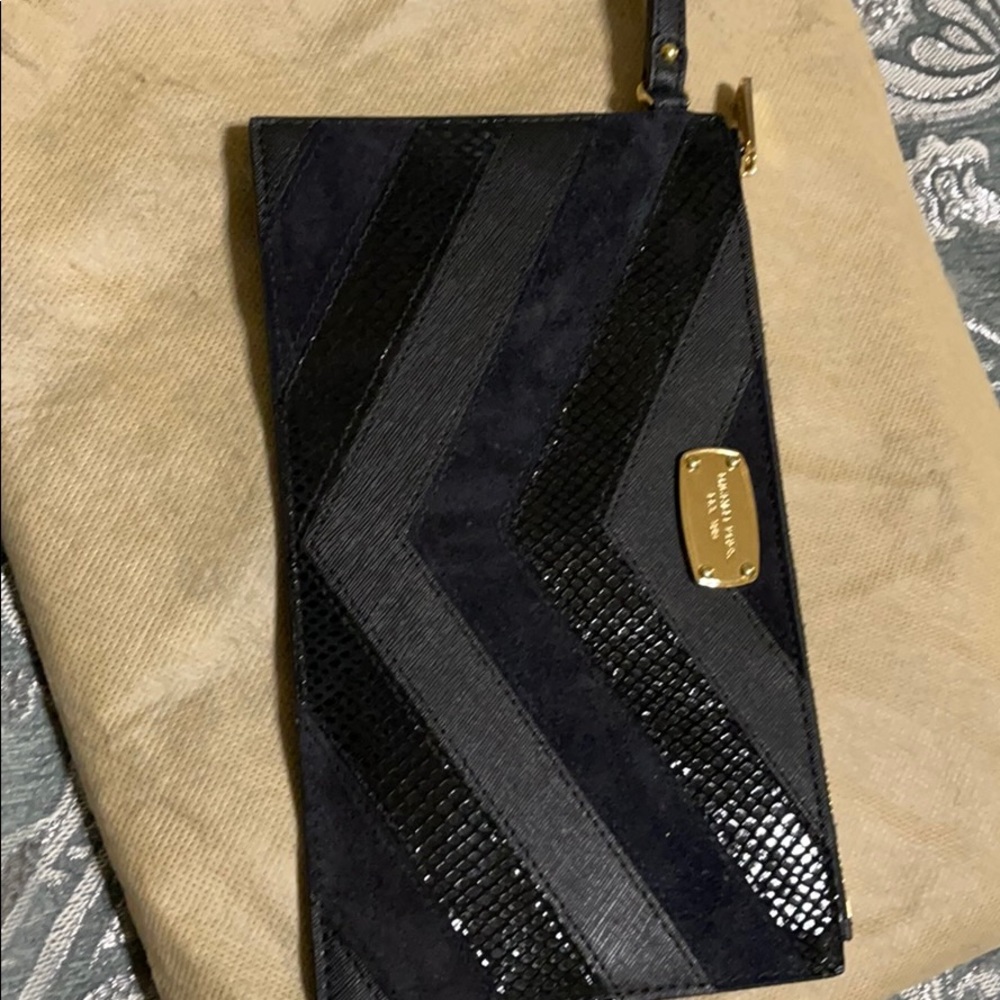 Michael Kors Black Chevron Clutch